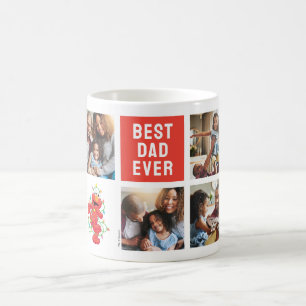 Caneca De Café Elmo de Natal Melhor Papai - Colagem de Fotos