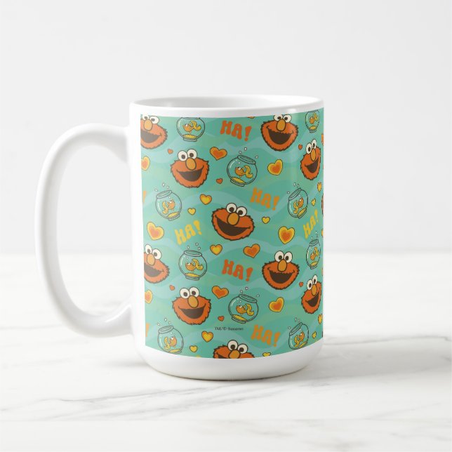 Caneca De Café Elmo e Goldfish Pattern (Esquerda)