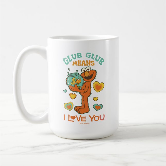 Caneca De Café Elmo segurando seu peixe dourado de estimação (Esquerda)