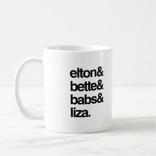 Caneca De Café Elton Bette Babs e Liza