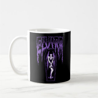 Caneca De Café Elvira Mistress Do Nome Escuro Coffin Roxo