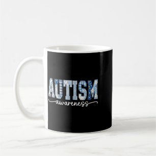 Caneca De Café Em Abril Usamos Azul Para Autismo Coquette Patchwo
