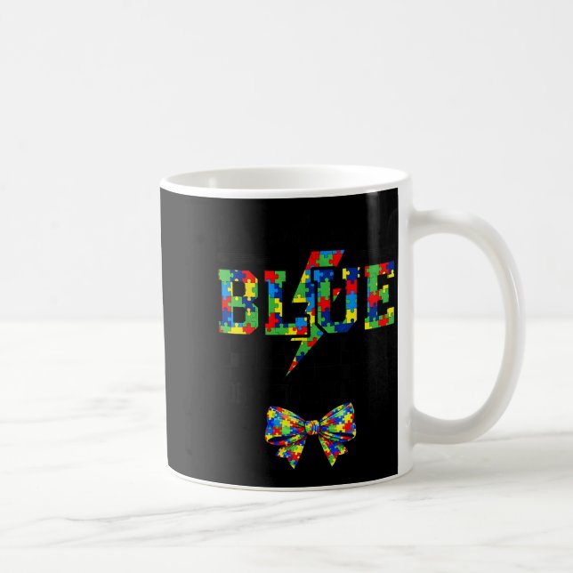 Caneca De Café em abril Use Azul Puzzle de Conscientização do Aut (Direita)