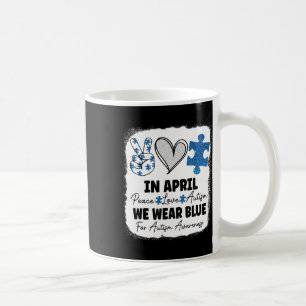 Caneca De Café Em Abril, Vestimos Azul Para Sensibilização Autist