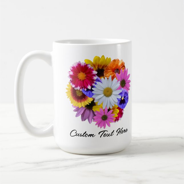 Caneca De Café Em Bloom - Buquê Floral Redondo (Esquerda)