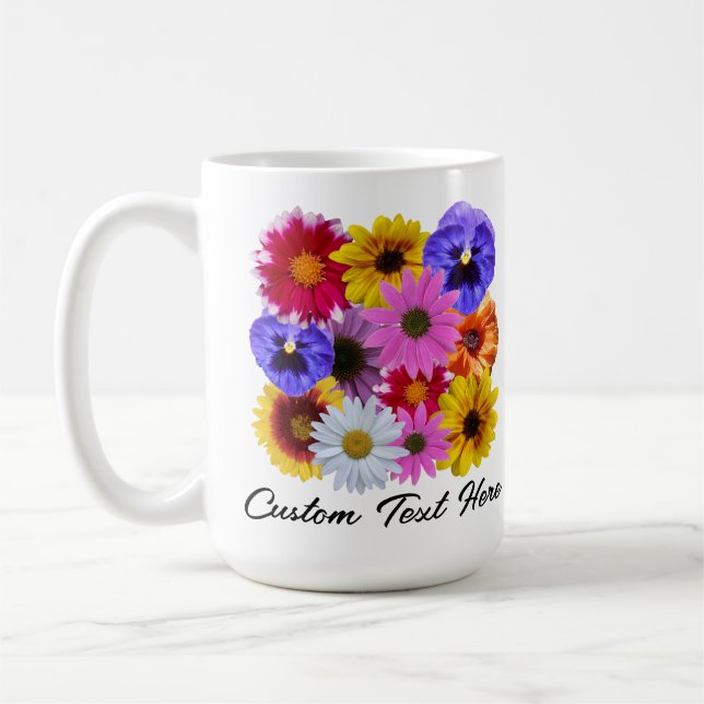 Caneca De Café Em Bloom - Quadrado Floral (Esquerda)