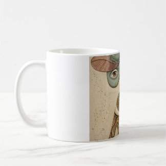 Caneca de café em cerâmica cubista surrealista abs