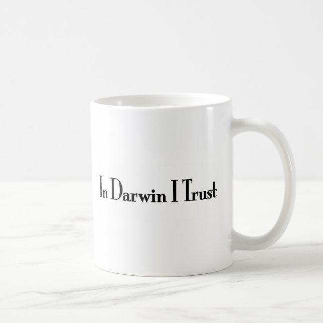 Caneca De Café Em Darwin eu confio (Direita)