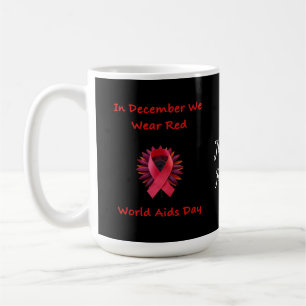 Caneca De Café Em dezembro Vestimos a Unidade Vermelha para o Dia