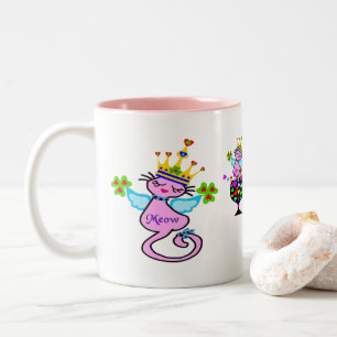 Caneca De Café Em Dois Tons ♥ ت ☘ irlandês Swanky Queen-Cat Fabuloso Classic