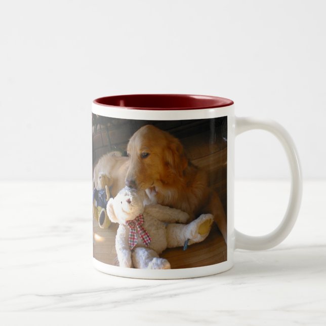 CANECA DE CAFÉ EM DOIS TONS ゴールデンレトリーバー犬とテディーベア (Direita)