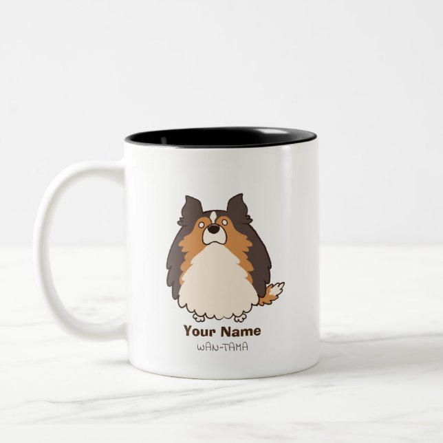 CANECA DE CAFÉ EM DOIS TONS シェルティ「シェルたま」＜名入れ＞ (Esquerda)
