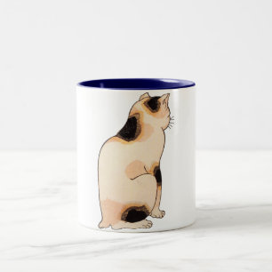 Caneca De Café Em Dois Tons 日本猫, gato japonês do 国芳, Kuniyoshi, Uki
