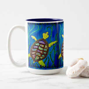 Caneca De Café Em Dois Tons 0156 - Sea Turtle Mug