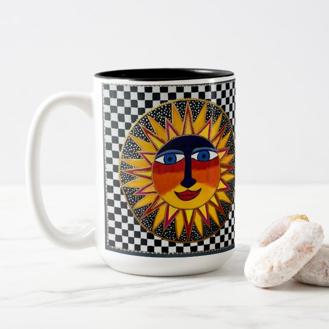 Caneca De Café Em Dois Tons 0172 - Soleil Mug (Com Donut)