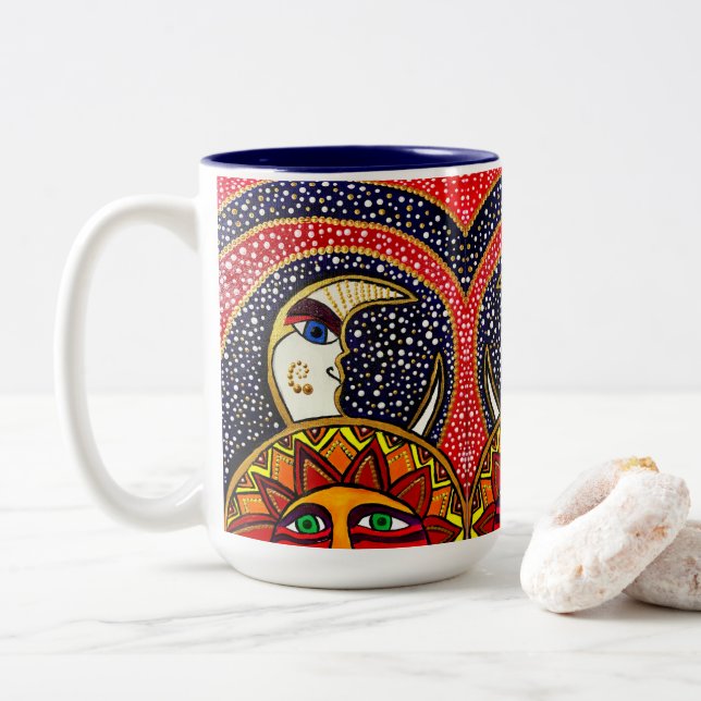 Caneca De Café Em Dois Tons 0173 - Eternal Love Mug (Com Donut)