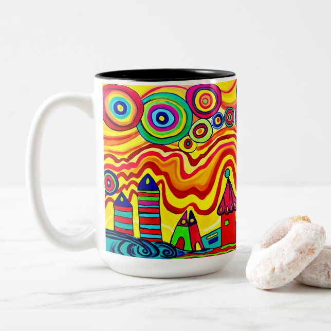Caneca De Café Em Dois Tons 0184 - Memórias da Rússia Mug (Com Donut)