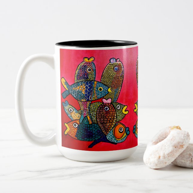 Caneca De Café Em Dois Tons 0185 - Fishout Mug (Com Donut)