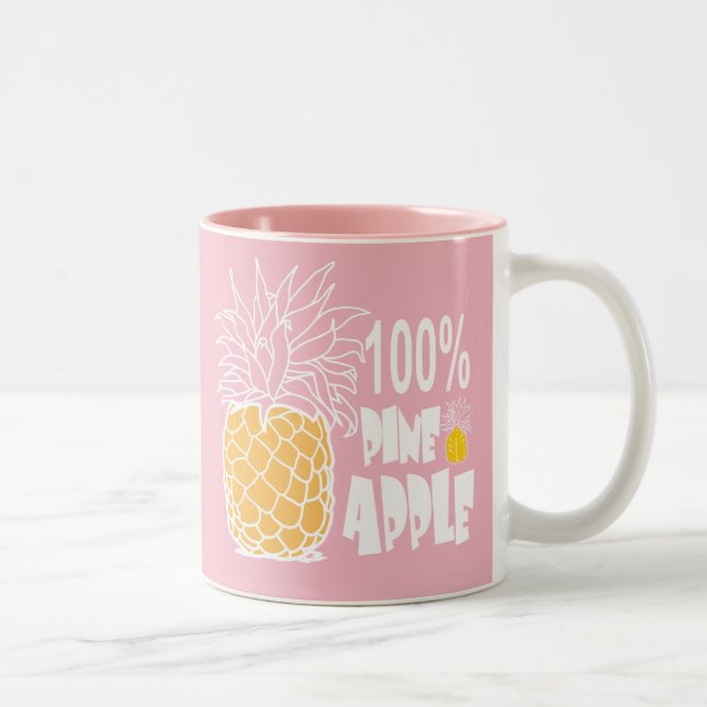 Caneca De Café Em Dois Tons 100% abacaxi (Direita)