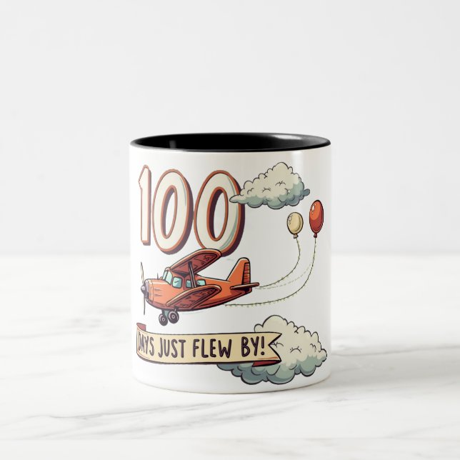 Caneca De Café Em Dois Tons 100 Dias Apenas Voaram (Centro)