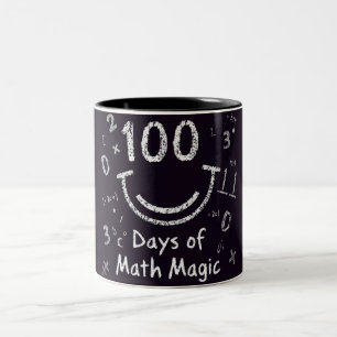 Caneca De Café Em Dois Tons 100 dias de magia matemática