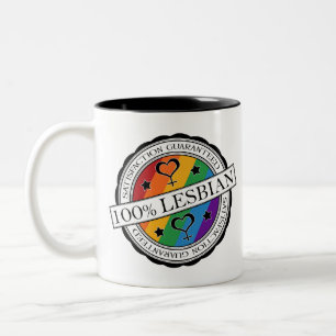 Caneca De Café Em Dois Tons 100% lésbica - satisfação garantida