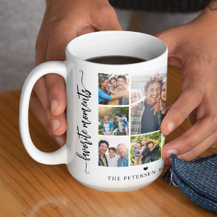 Caneca De Café Em Dois Tons 10 colagem de fotos nome da família personalizado