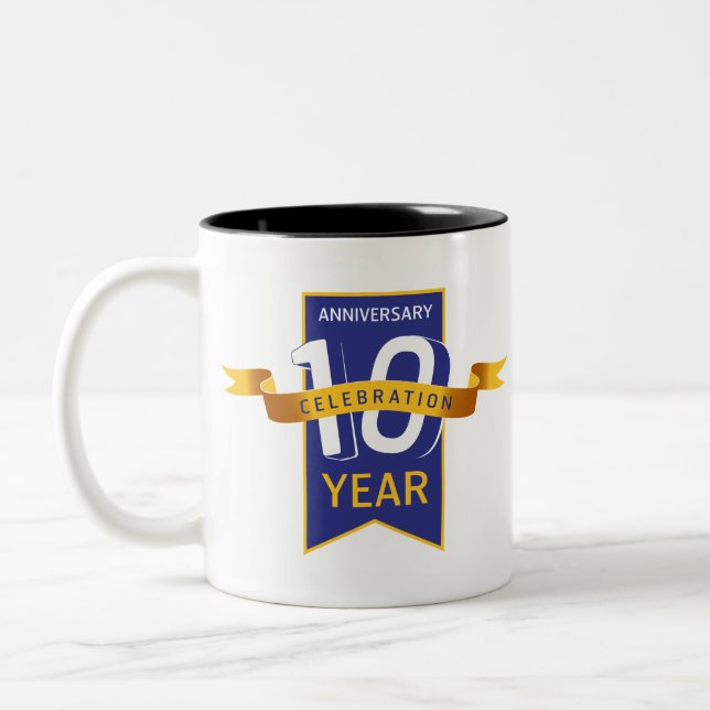 Caneca De Café Em Dois Tons 10th_anniversary (Esquerda)