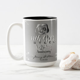 Caneca De Café Em Dois Tons 11 Casamento Rosa de Aço