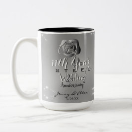 Caneca De Café Em Dois Tons 11 Casamento Rosa de Aço