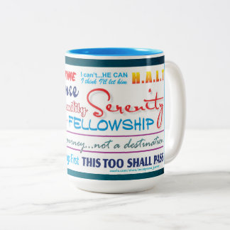 Caneca De Café Em Dois Tons 12 degraus de sobriedade mug 25z3c