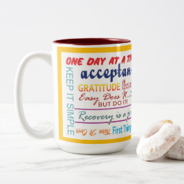 Caneca De Café Em Dois Tons 12 step recovery slogans mug 25z-red