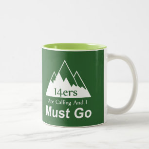 Caneca De Café Em Dois Tons 14ers estão chamando e eu devo ir