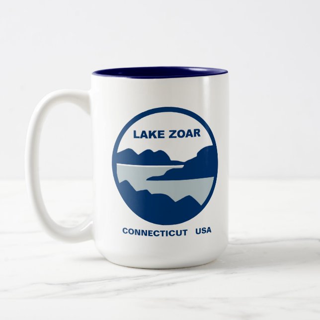 Caneca De Café Em Dois Tons 15oz Mug, Lago Zoar (Esquerda)