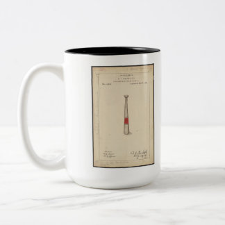 Caneca De Café Em Dois Tons 1884 / 1885 Vintage Baseball Bat Patent Mug!