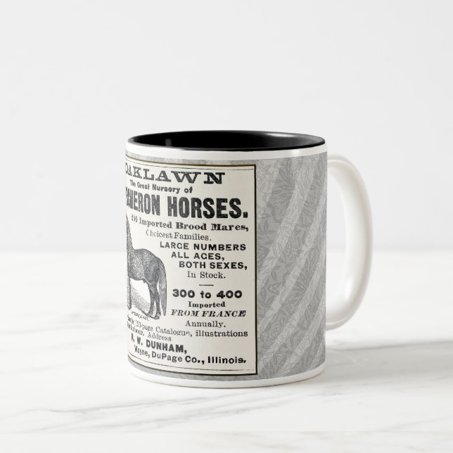 CANECA DE CAFÉ EM DOIS TONS 1886 AD PARA CAVALOS PERCHERON (Frente Esquerda)
