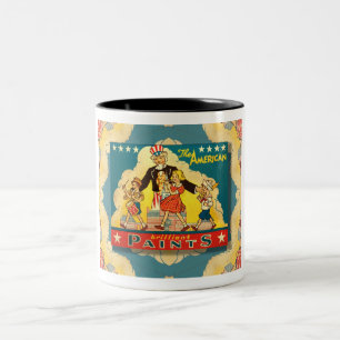 Caneca De Café Em Dois Tons 1940s TIO SAM PINT TIN Coffee
