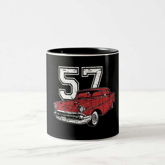 Caneca De Café Em Dois Tons 1957 Chevy Bel Air Coffee Mug (Centro)