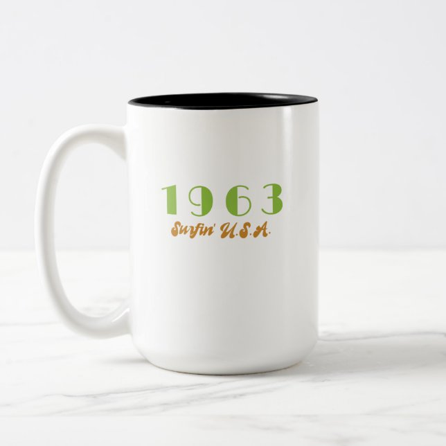 Caneca De Café Em Dois Tons 1963 Música do Ano, Surfando nos EUA (Esquerda)