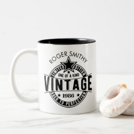 Caneca De Café Em Dois Tons 1986 Aniversário de 40 anos Envelhecido à perfeiçã