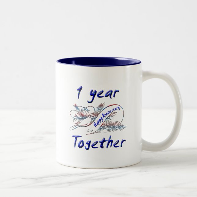 Caneca De Café Em Dois Tons 1 ano junto (Direita)