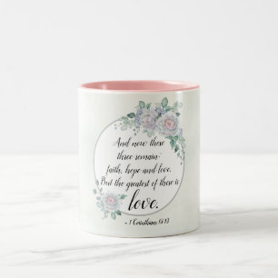 Caneca De Café Em Dois Tons 1 Corinthians 13:13 Faith Hope Love, Bíblia Verse
