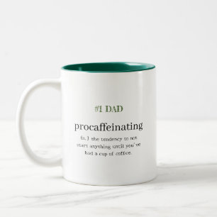 Caneca De Café Em Dois Tons #1 PAPAI Personalizado Procaffeinating