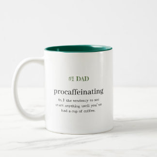 Caneca De Café Em Dois Tons #1 PAPAI Personalizado Procaffeinating