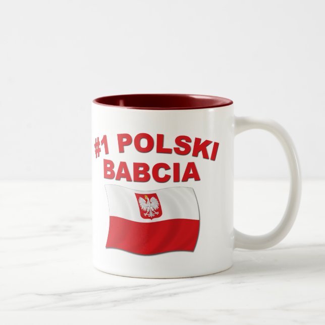 Caneca De Café Em Dois Tons #1 Polski Babcia (Direita)