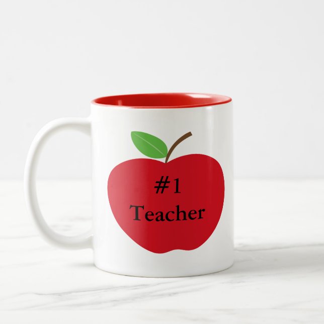 Caneca De Café Em Dois Tons #1 Professora Apple Mug (Esquerda)