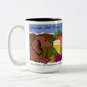 Caneca De Café Em Dois Tons 2022 Temecula Fall Wiener Fest - Lâmpadas e Copas