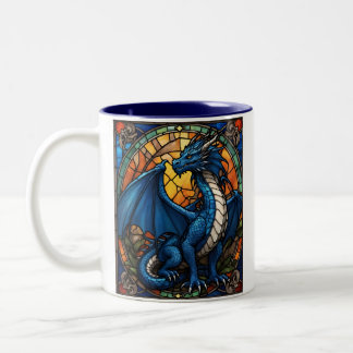 Caneca De Café Em Dois Tons 2024 Ano do Dragão Azul