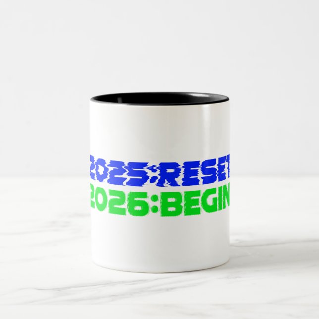 Caneca De Café Em Dois Tons 2025:RESET/2026:BEGIN Mug (Centro)