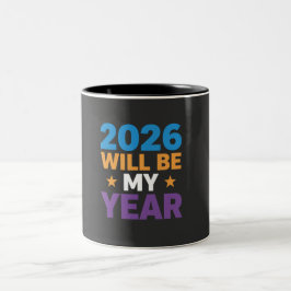 Caneca De Café Em Dois Tons 2026 Será Meu Ano Inspirador Novos Começos